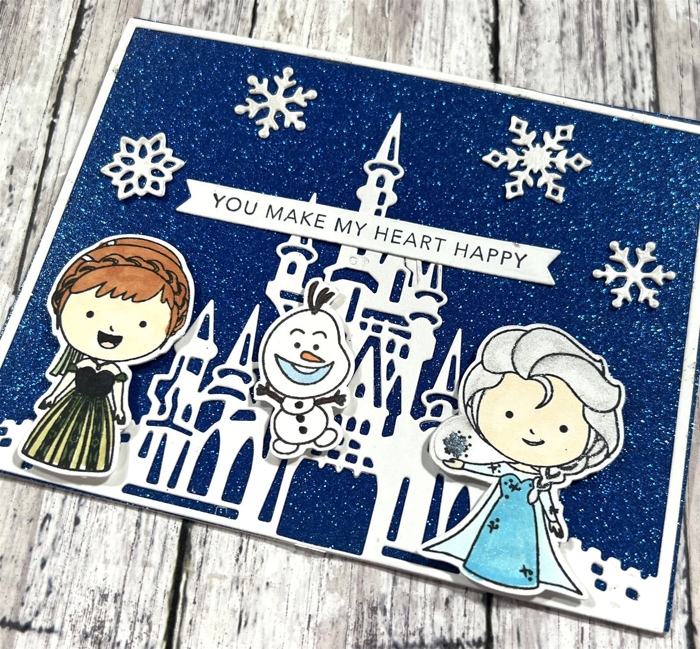 Kindred Stamps WINTER FRIENDS Frozen Elsa Anna Olaf Rubber Stamps