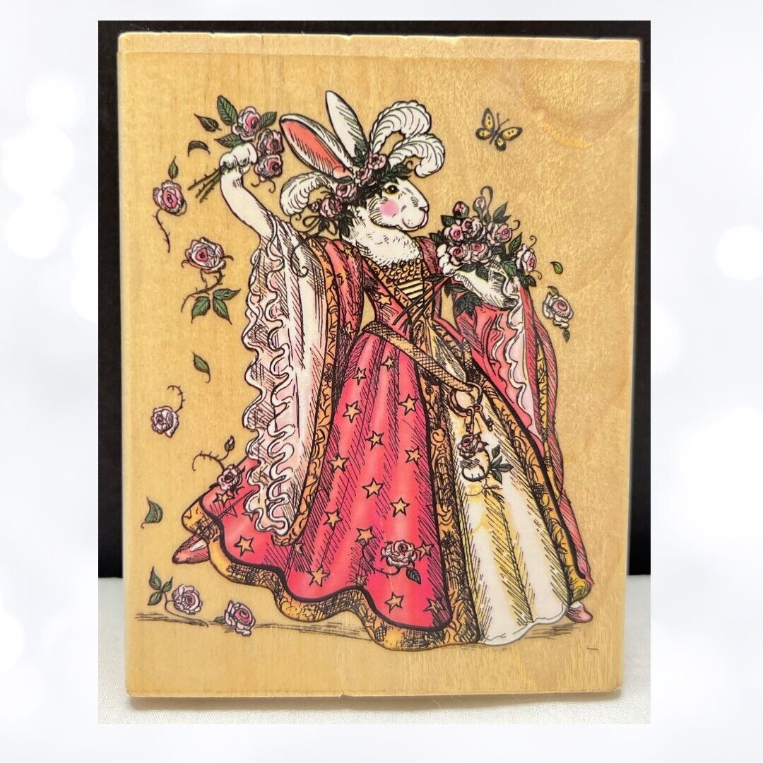 PSX BUNNY PRINCESS Rabbit Royal Paula Silin Palmer K-7107 Rubber Stamp