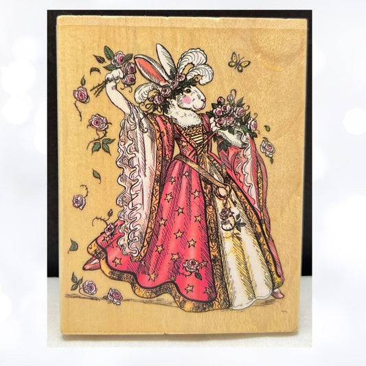 PSX BUNNY PRINCESS Rabbit Royal Paula Silin Palmer K-7107 Rubber Stamp