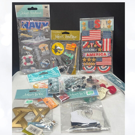 Jolees Botique HOLIDAYS Christmas Military 3D Crafting Stickers Lot of 12
