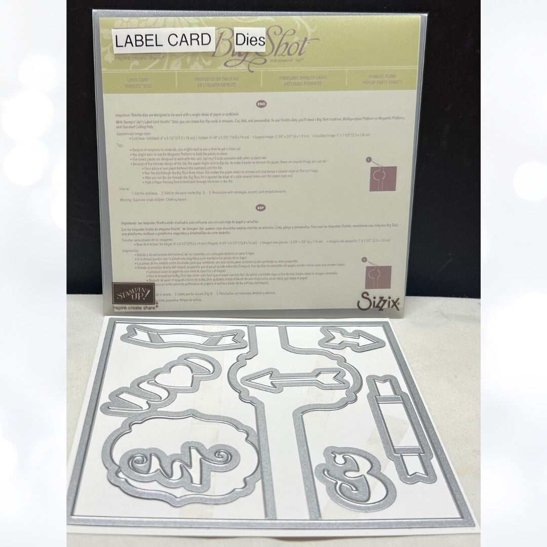 Stampin UP LABEL CARD Thinlits Dies