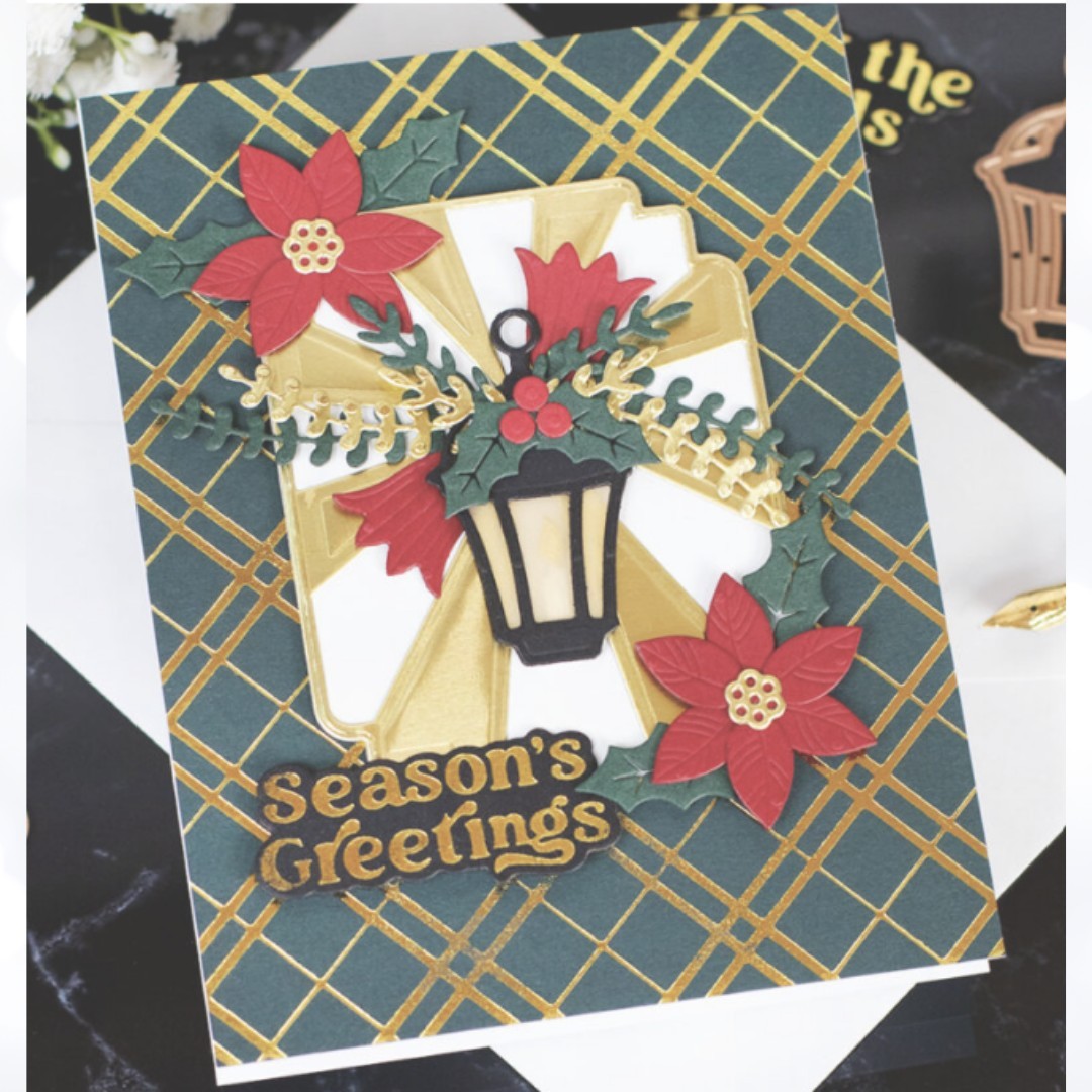 Spellbinders HOLIDAY LABEL MOTIFS Christmas Sentiments Rubber Stamps Dies