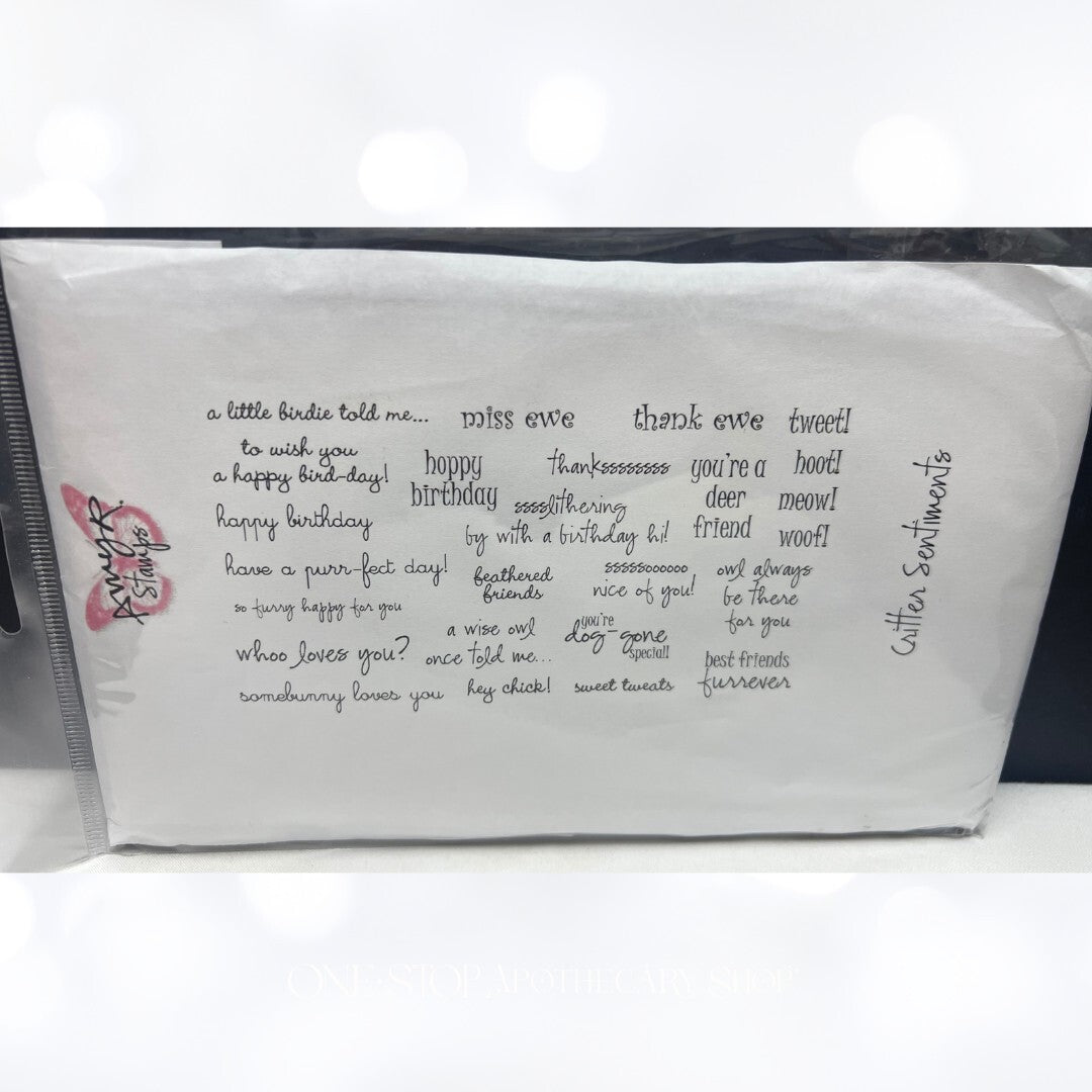 Amy R Stamps CRITTER SENTIMENTS Animal Sayings Funny Rubber Stamps