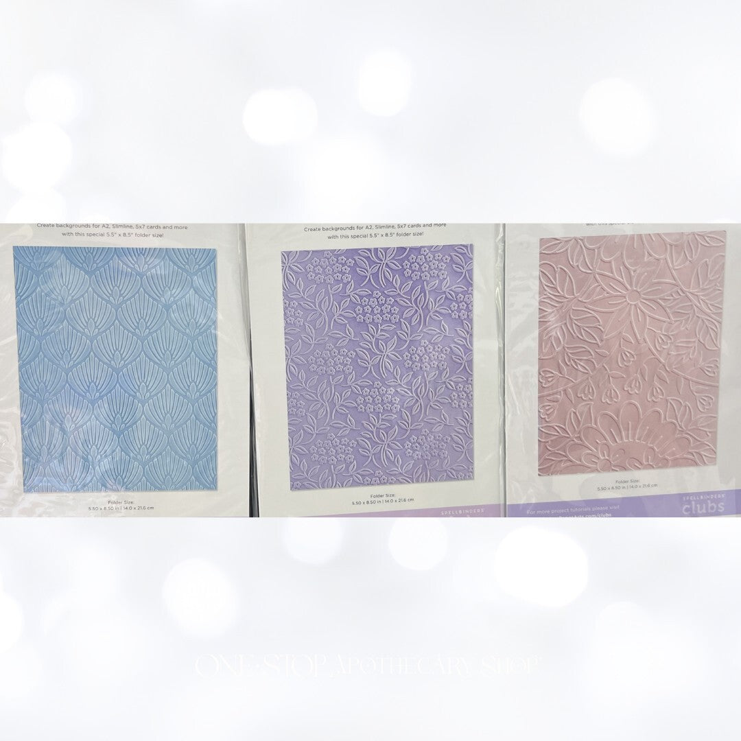 Spellbinders EMBOSSING FOLDERS OF THE MONTH Hydrangea Garden Lot of 3