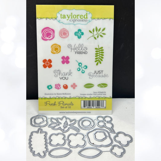 Taylored Expressions FRESH FLORALS Flowers Rubber Stamps Dies