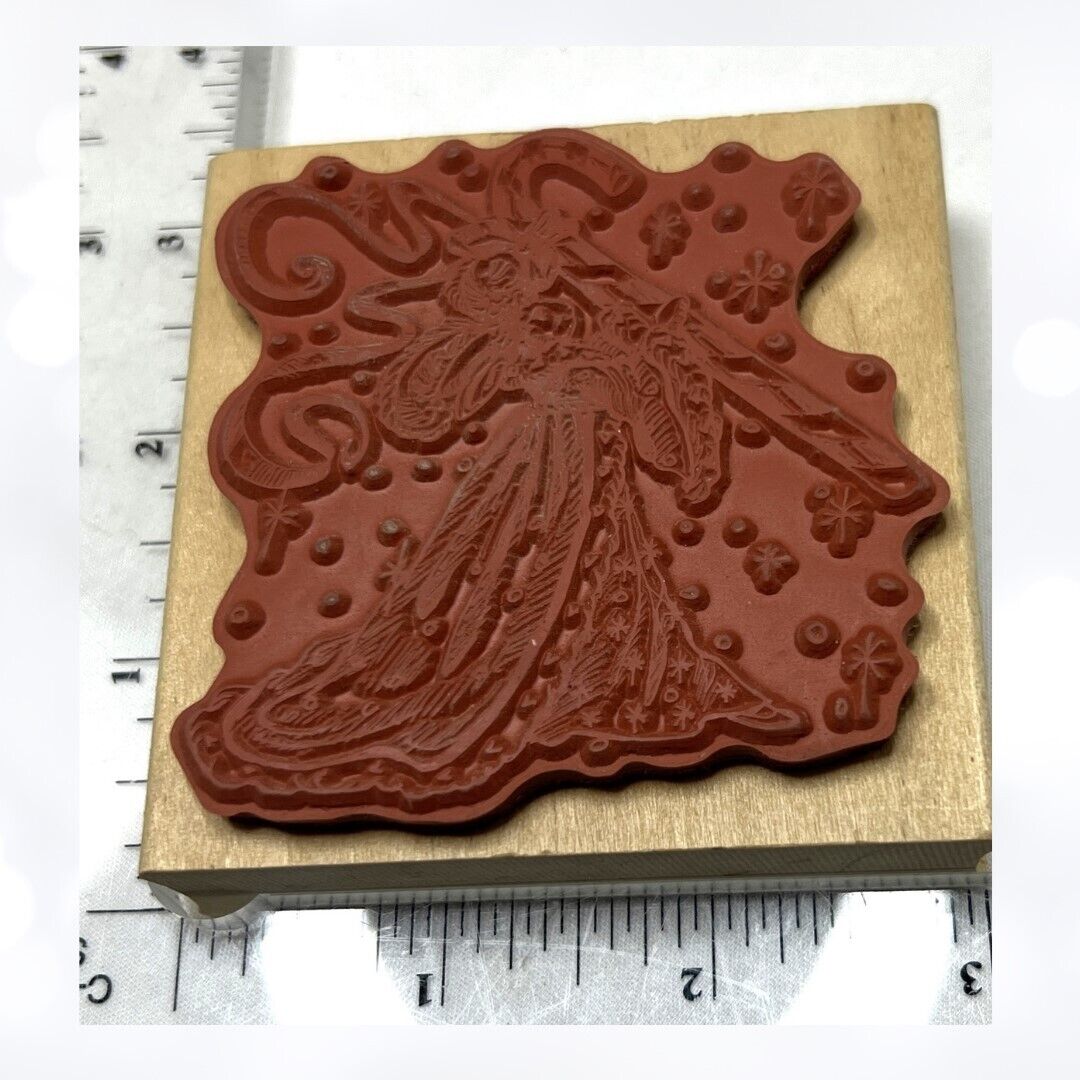 PSX CANDY CANE RABBIT Pamela Silin Palmer G7101 Christmas Rubber Stamp Rare