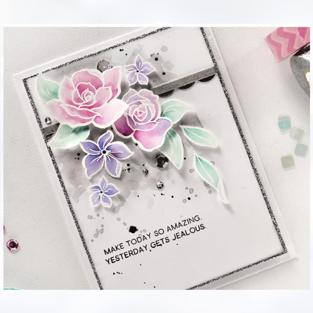 Altenew AMAZING YOU Flowers Floral 6x8 Rubber Stamps Dies