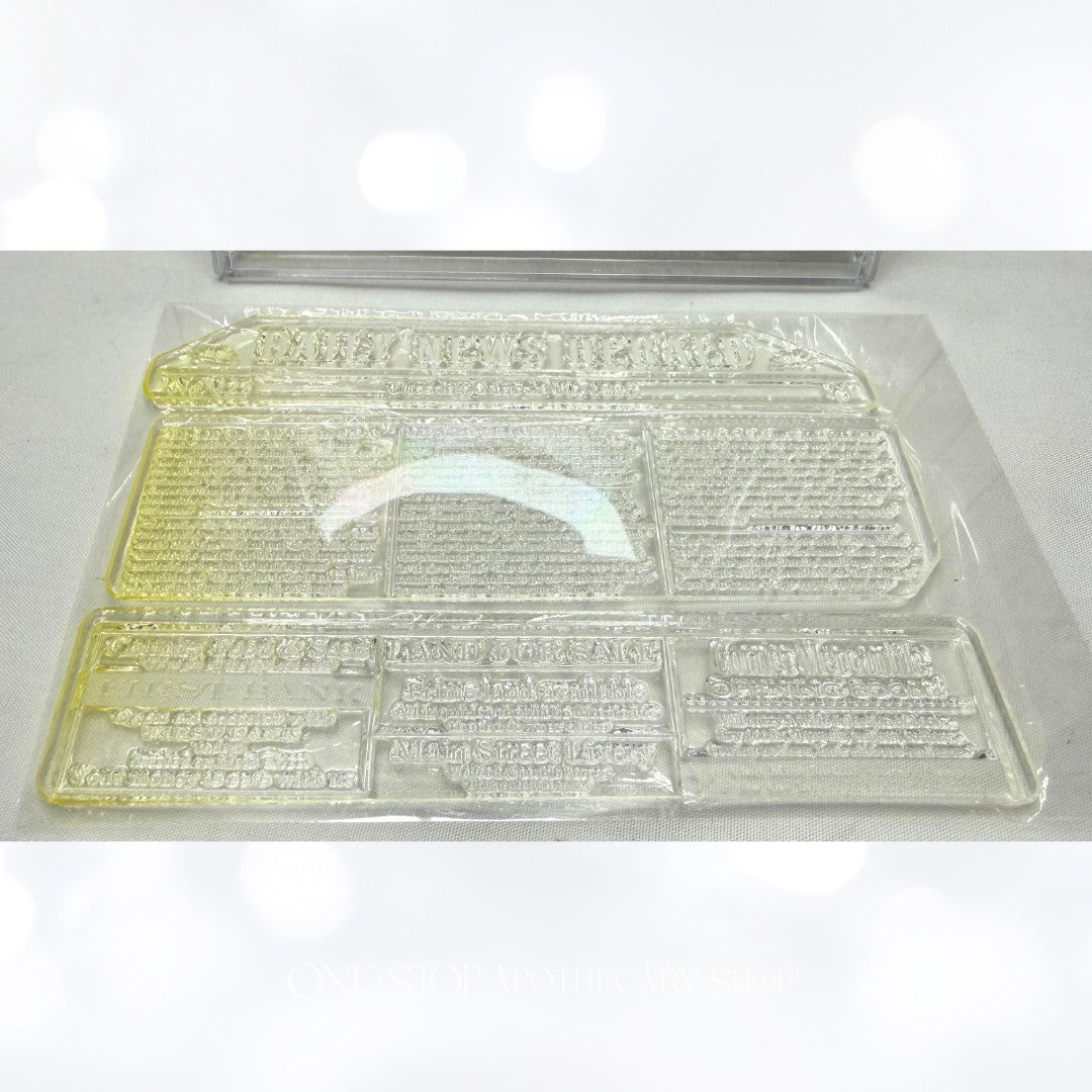 Papertrey Ink NEWSPRINT Newspaper Background Basics Rubber Stamp