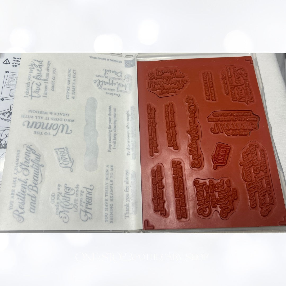 Stampin Up STRONG & BEAUTIFUL Mothers Day Mom Sentiments Rubber Stamps