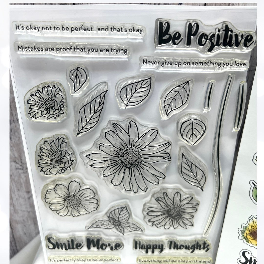 Altenew SMILE MORE Flowers Floral 6x8 Rubber Stamps Dies