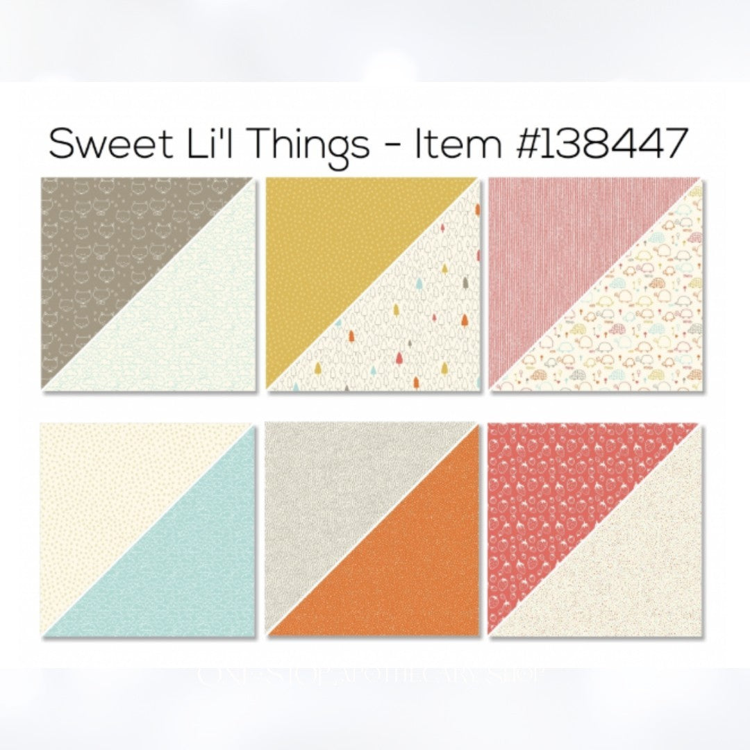 Stampin Up SWEET LITTLE THINGS Turtles Fox 12x12 DSP Cardstock Paper 12 Sheets