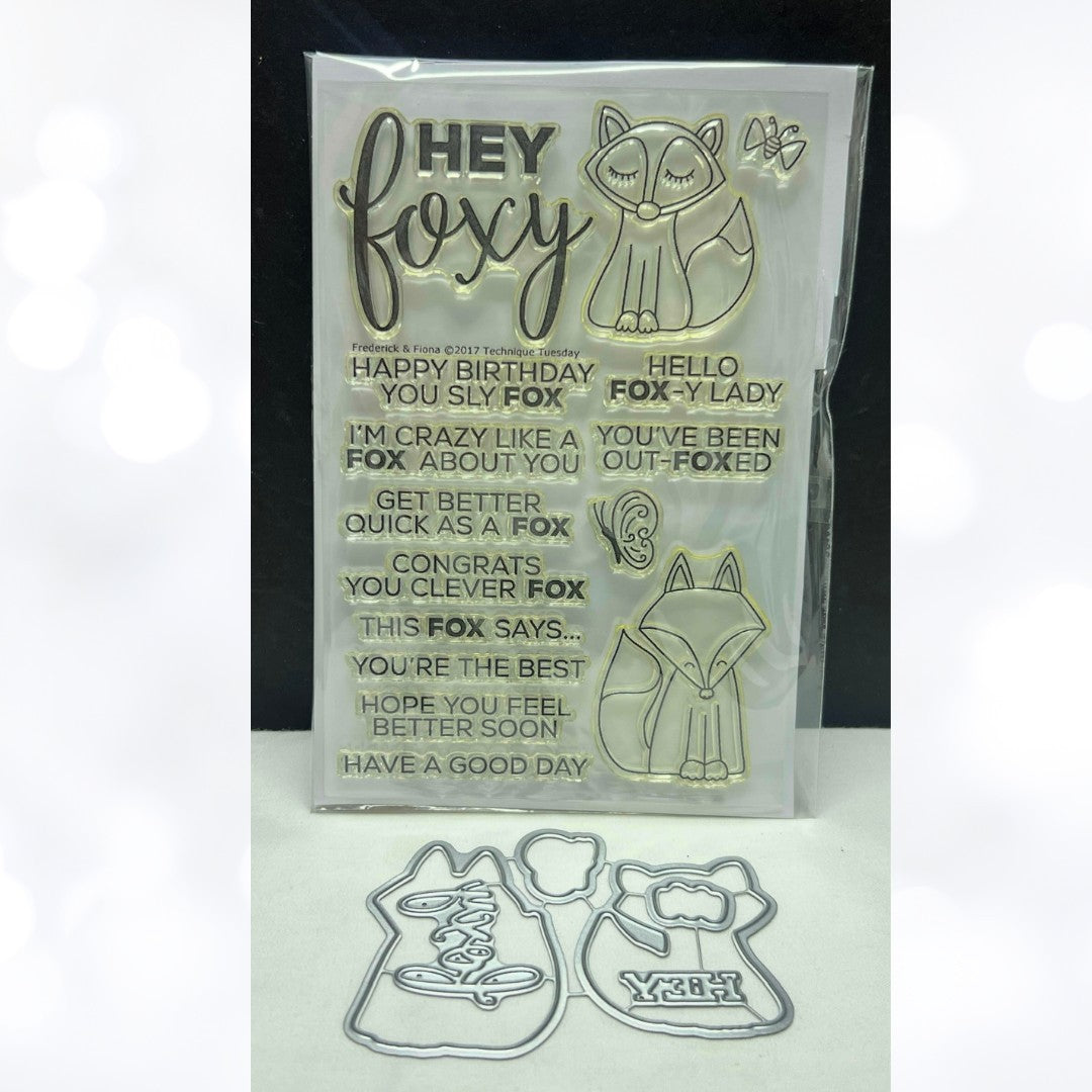 Technique Tuesday FREDERICK & FIONA Fox Funny Rubber Stamps Dies