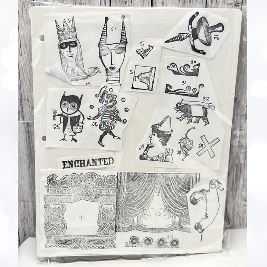 Teesha Moore Zettiology CIRCUS Theater Mixed Media Rubber Stamps