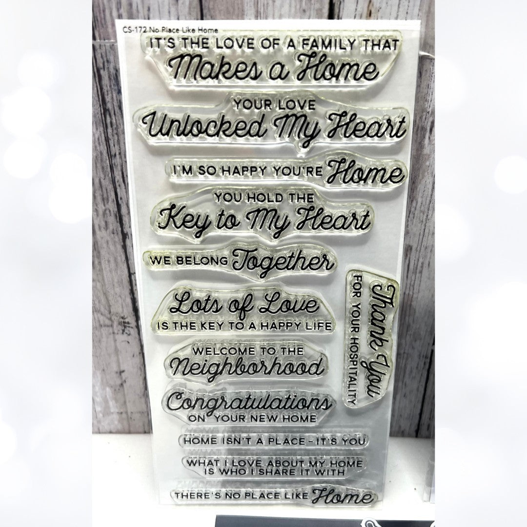 Spellbinders My Favorite Things NO PLACE LIKE HOME Moving Rubber Stamps Dies