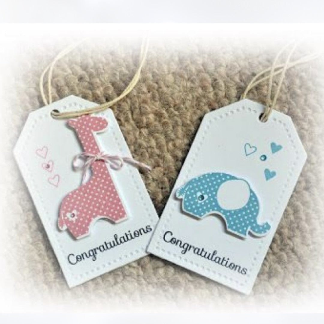 Papertrey Ink SWEET BABY Animals Shower Boy Girl Rubber Stamps Dies