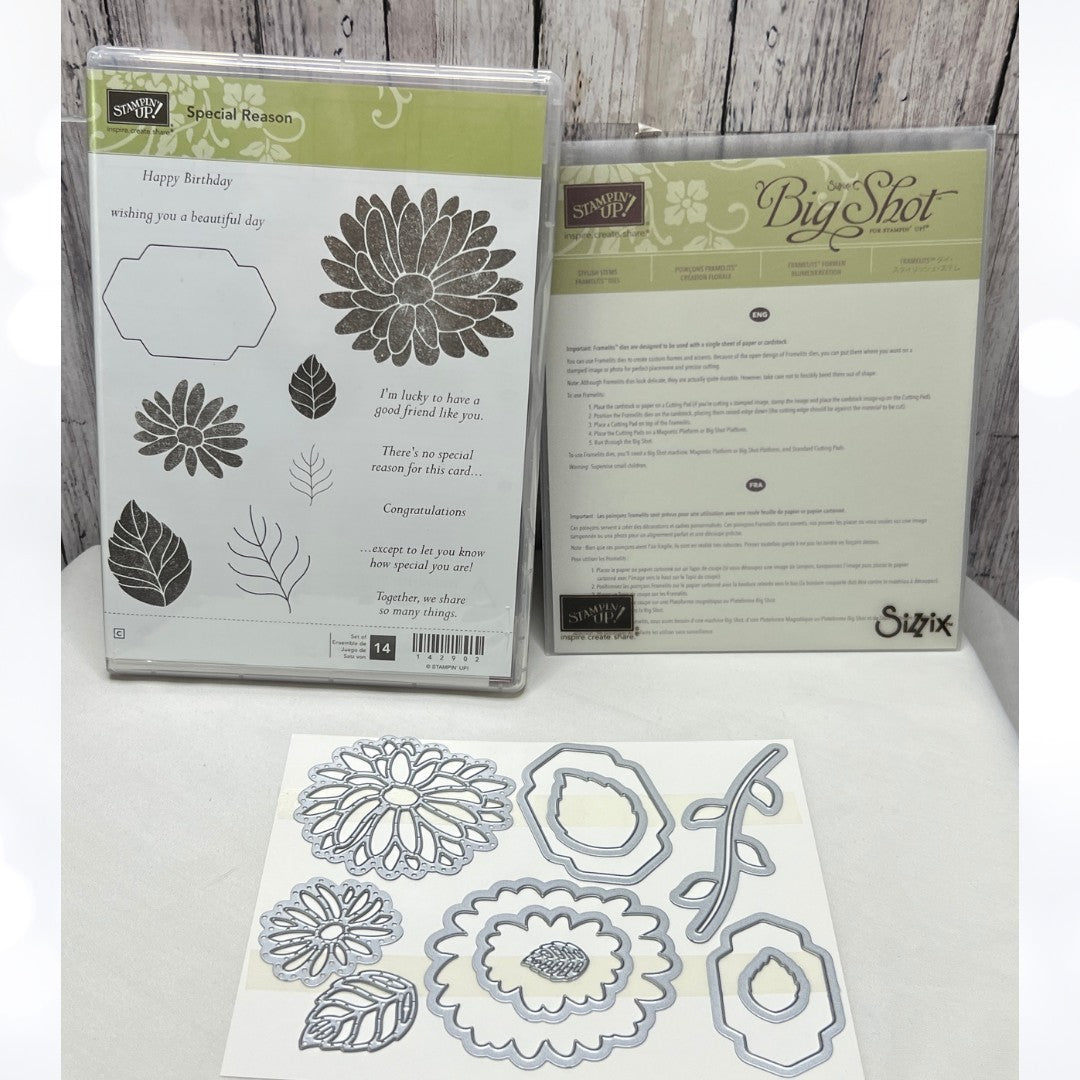 Stampin Up SPECIAL REASON Stylish Stems Framelits Rubber Stamps Dies AS IS**