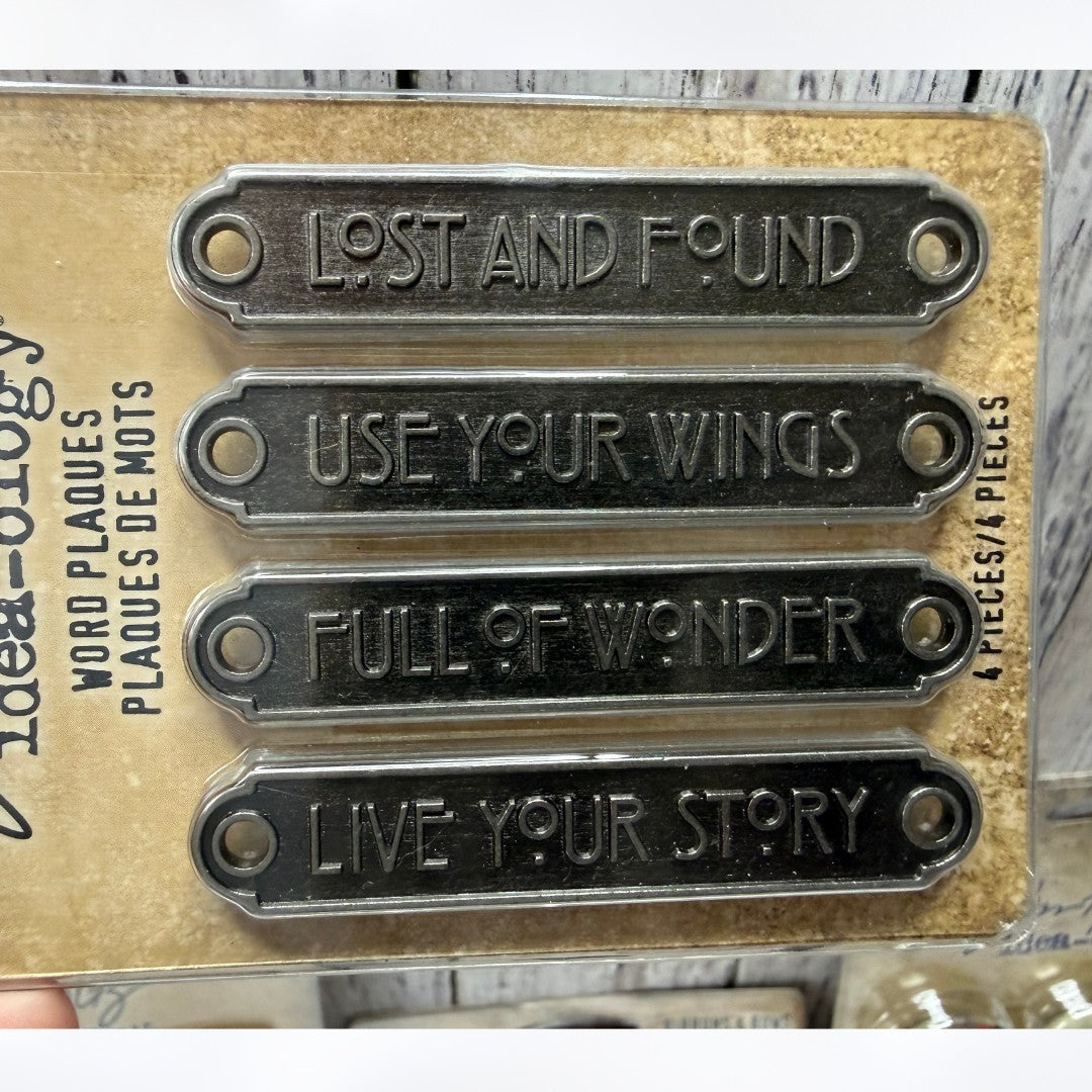 Tim Holtz Idea-ology QUOTE FLAIR Photo Frames Adornments Embellishments Lot