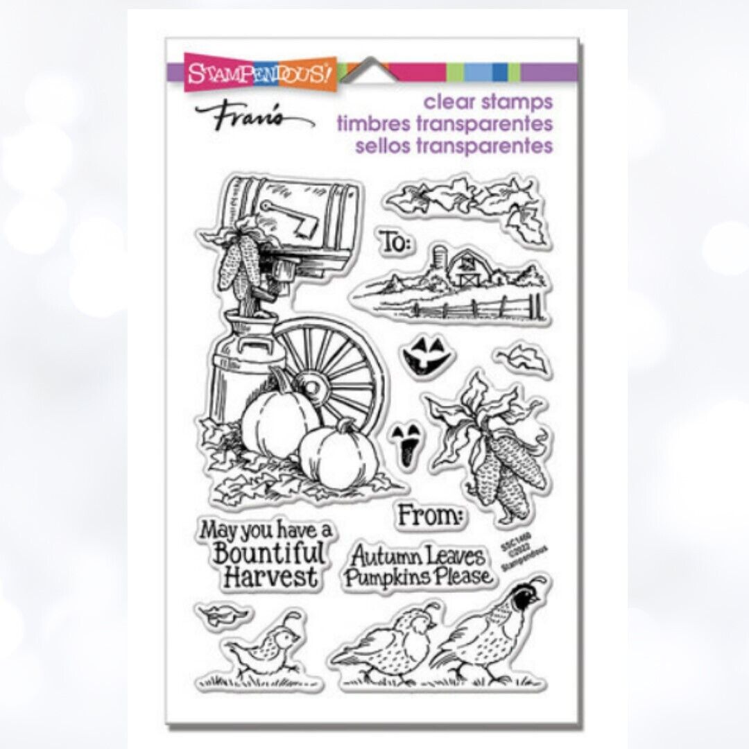 Stampendous MAILBOX Autumn Birdies Rustic Christmas Rubber Stamps Lot of 3