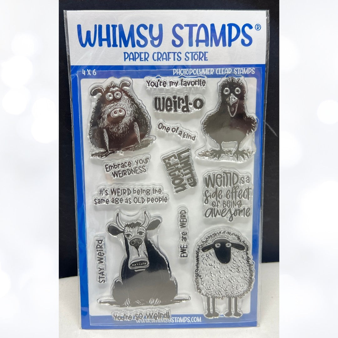 Whimsy Stamps SO WEIRD Funny Animals Pig Bird Sheep Rubber Stamps