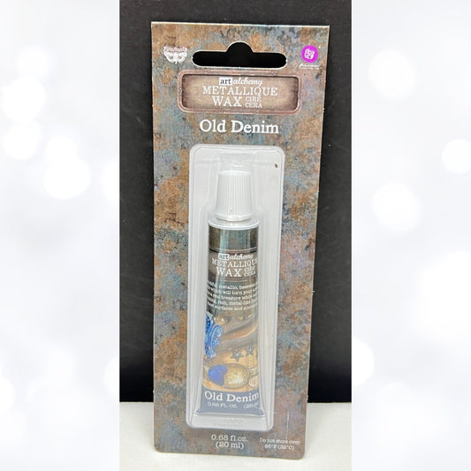 Prima Finnabair METALLIQUE WAX  Mixed Media Art Alchemy OLD DENIM
