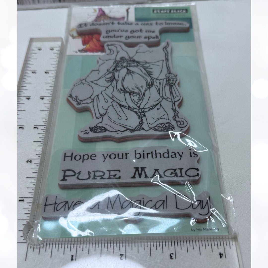 Penny Black WIZ Wizard Birthday Rubber Stamps