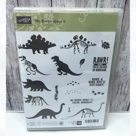 Stampin Up NO BONES ABOUT IT Dino Dinosaur Rubber Stamps