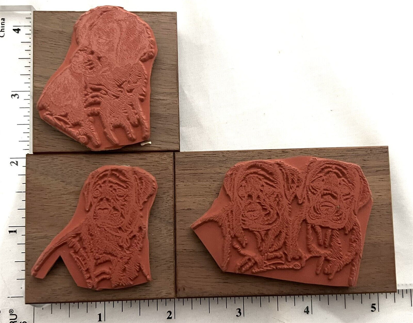 The Stamp Gallery DOGS Puppy Puppies Wood Rubber Stamps Lot of 6