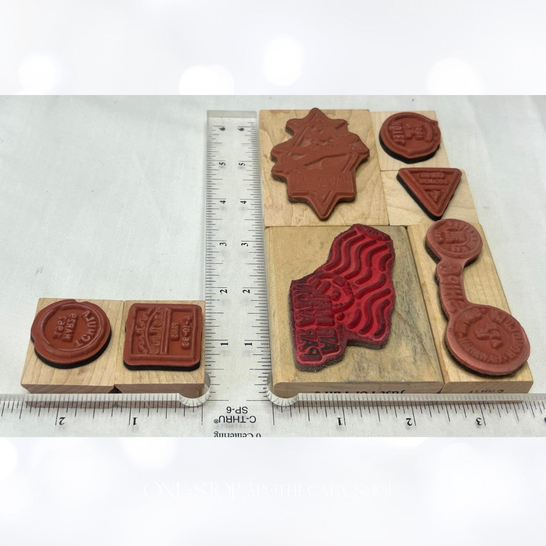 AIR MAIL Postage Postal Stamps Mixed Media Rubber Stamps Lot of 7