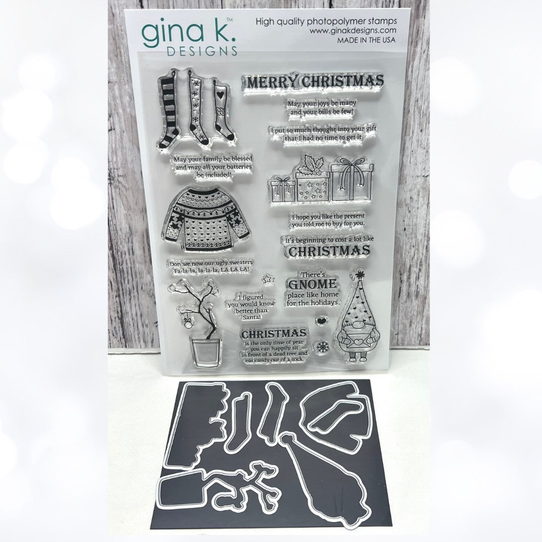 Gina K Designs A VERY SILLY SEASON Christmas 6x8 Rubber Stamps Dies