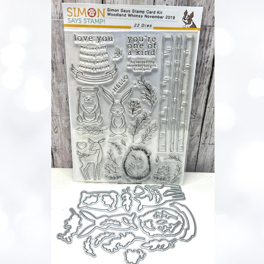 Simon Says Stamp WOODLAND WHIMSY Fall Autumn Animals 6x8 Rubber Stamps Dies