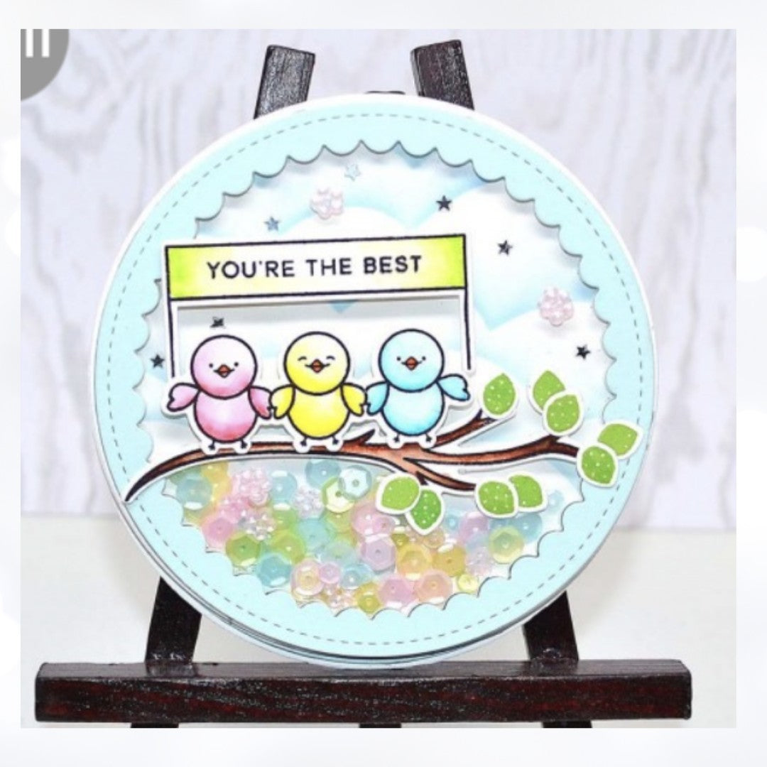 Pretty Pink Posh BIRDIE FRIENDS Birds Rubber Stamps Dies