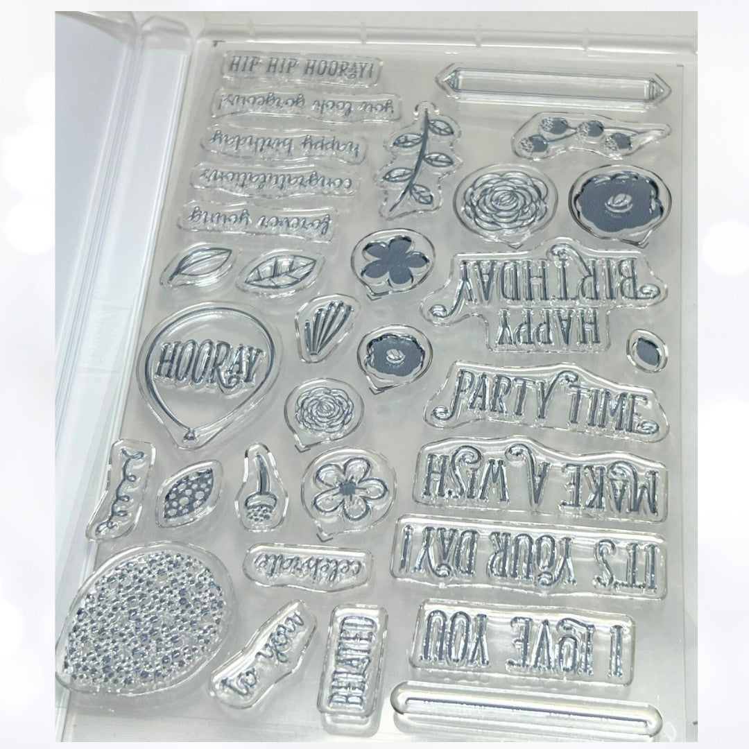 Stampin Up HAPPY BIRTHDAY GORGEOUS Balloons Rubber Stamps Die