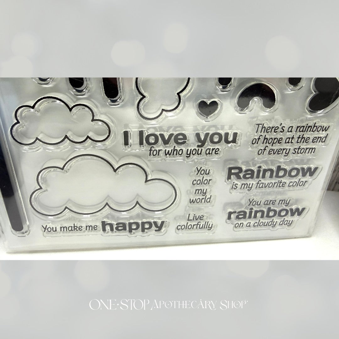 Simon Says Stamp RAINBOW IS MY FAVORITE COLOR 6x8 Rubber Stamps Dies