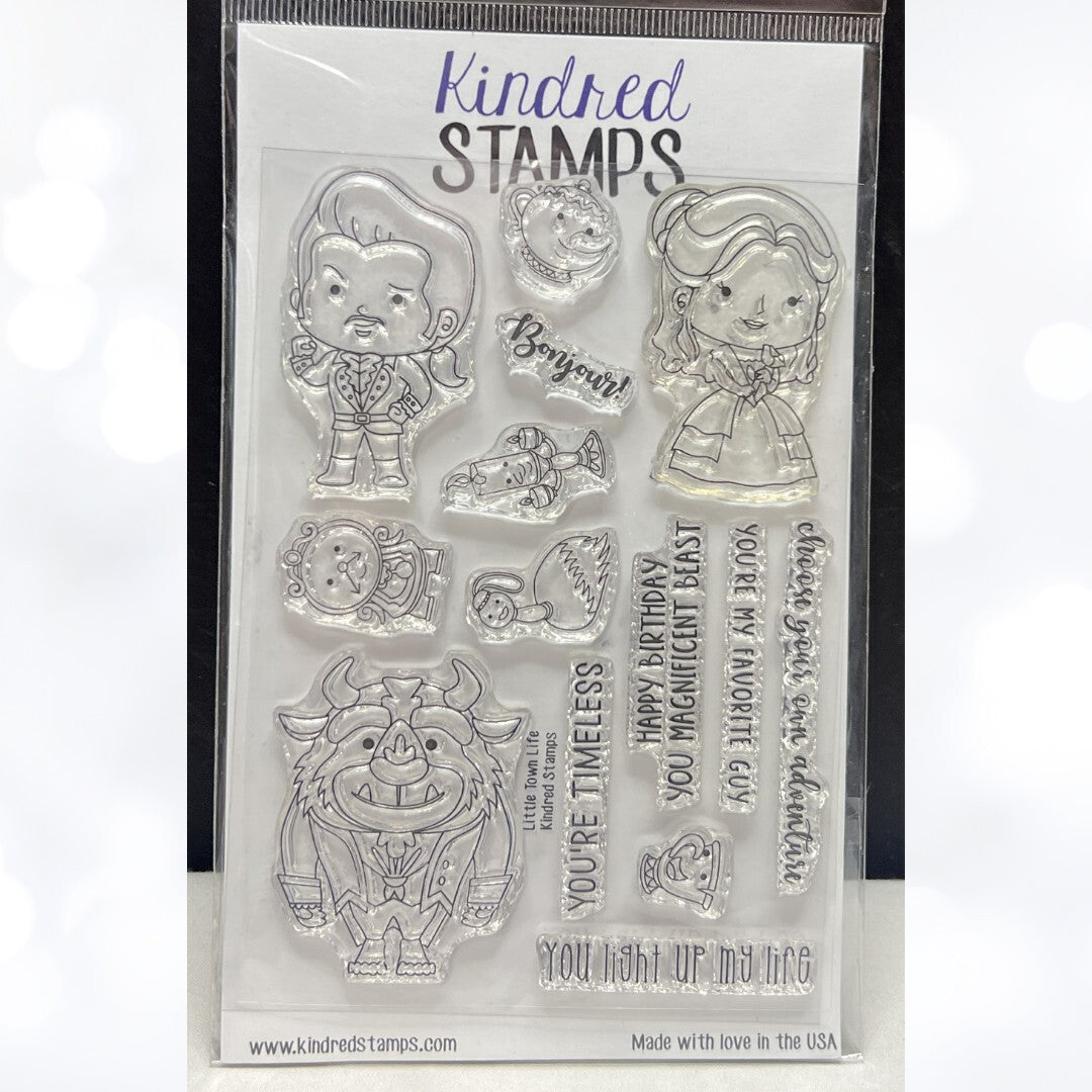 Kindred Stamps LITTLE TOWN LIFE Beauty & The Beast Belle Princess Rubber Stamps