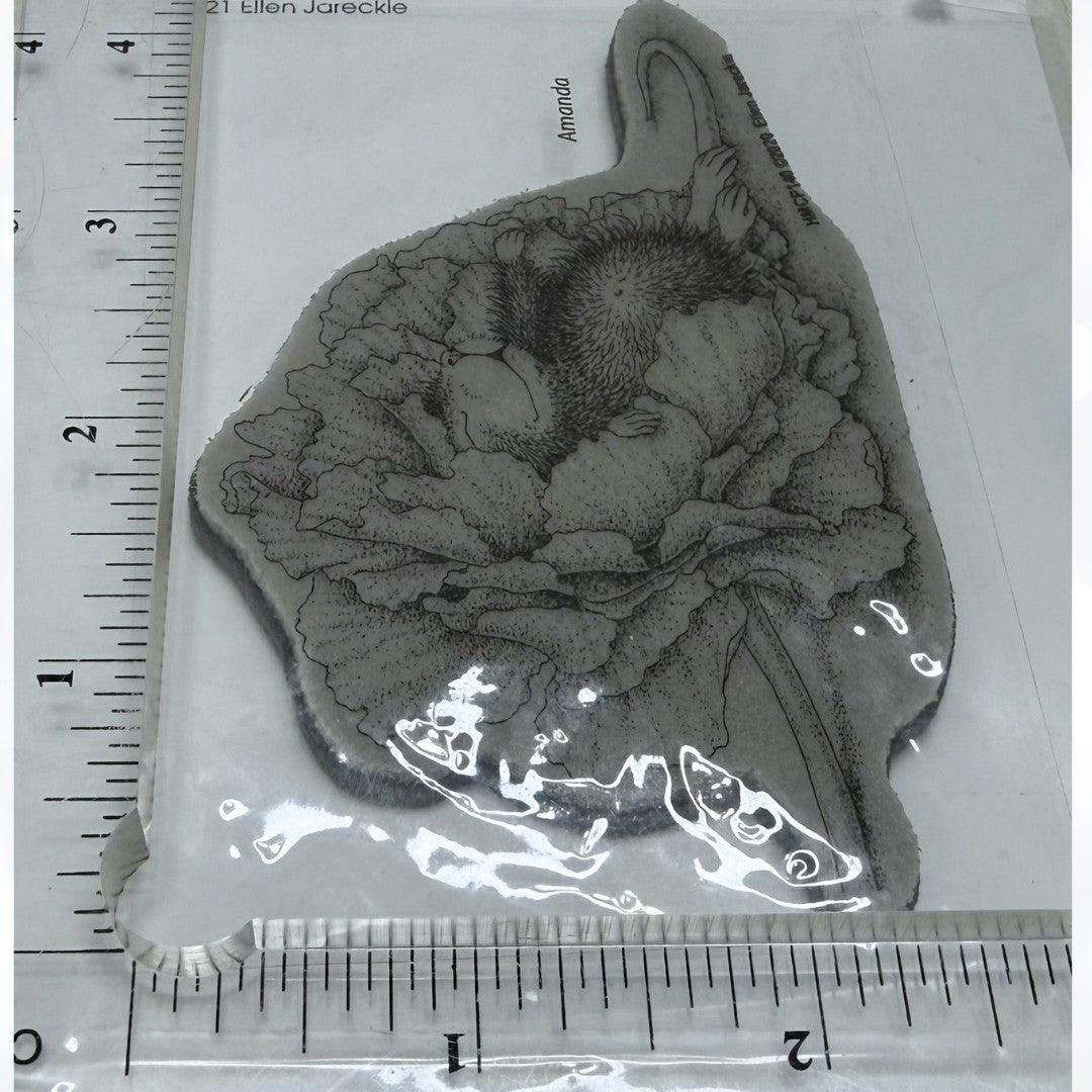 House Mouse DREAM FLOWER Amandad Mice Rubber Stamp