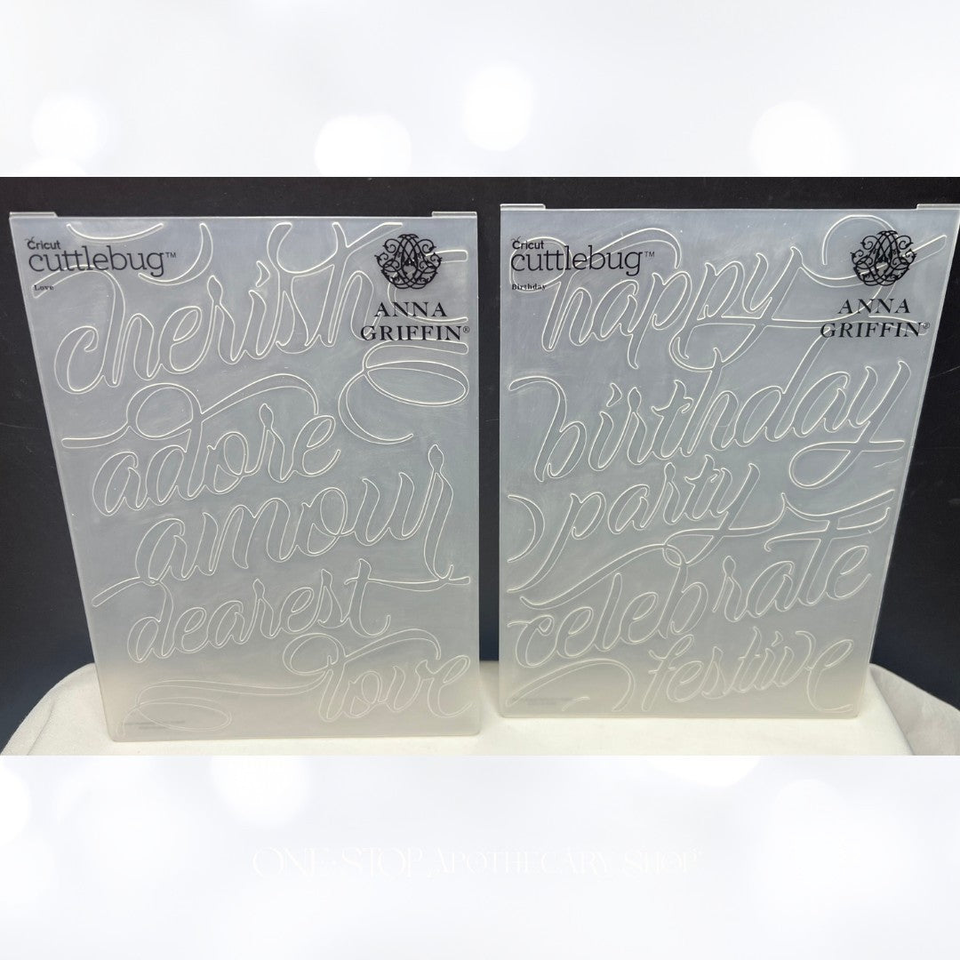 Anna Griffin MOTHER & FATHER Birthday Love 5x7 Embossing Folders