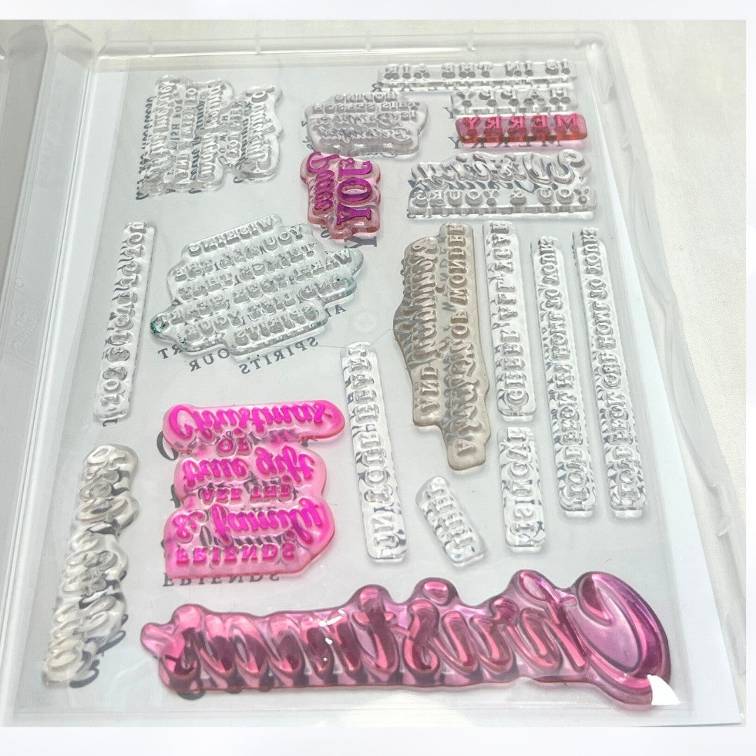 Stampin Up PEACEFUL SEASON Christmas Greetings Rubber Stamps Dies