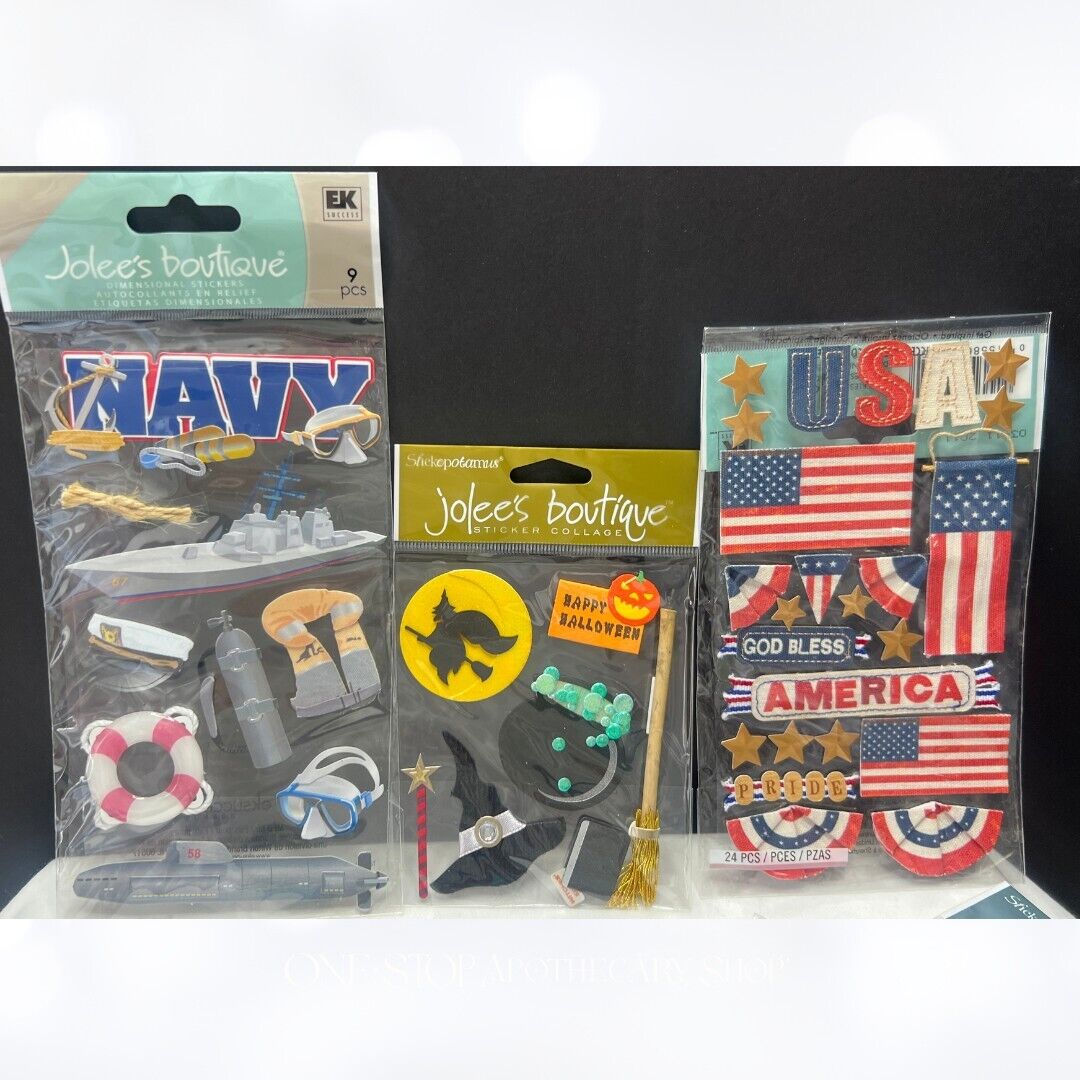 Jolees Botique HOLIDAYS Christmas Military 3D Crafting Stickers Lot of 12