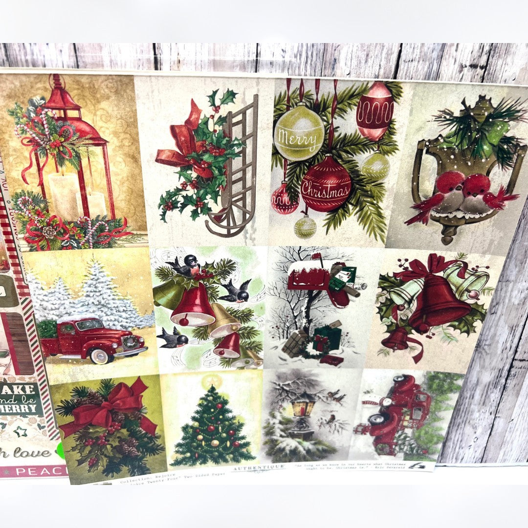 Authentique REJOICE & SMITTEN 12x12 Christmas Valentines Day Paper Cardstock Lot