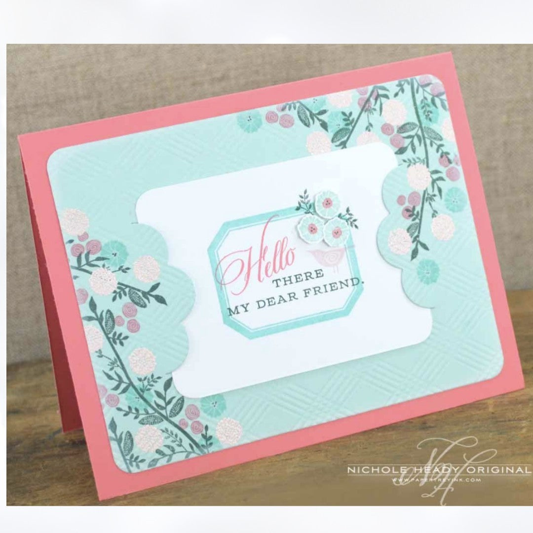 Papertrey Ink BIRDS & BLOOMS Wreath Floral Rubber Stamps Dies