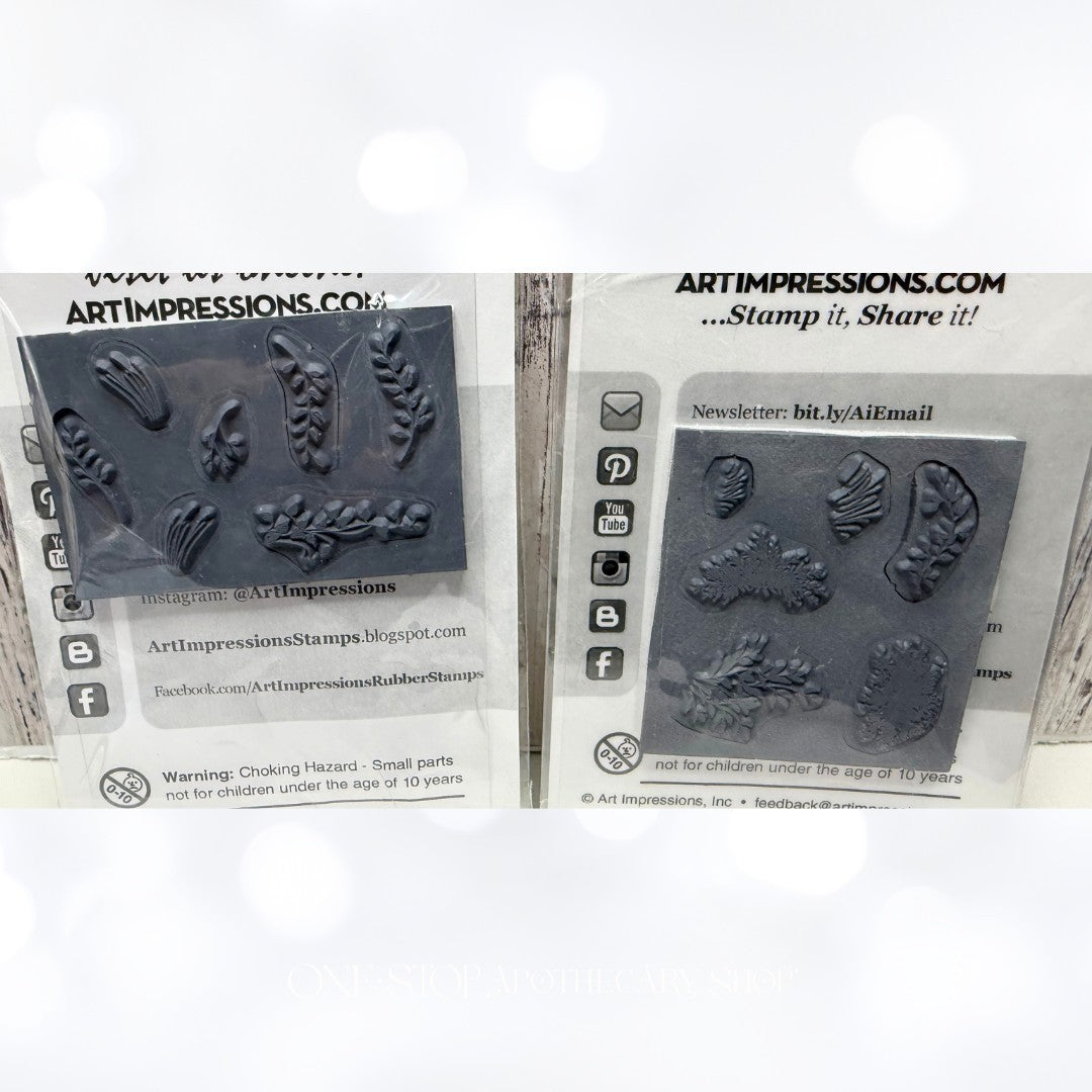 Art Impressions FOLIAGE Watercolor Set 1 & 3 Rubber Stamps