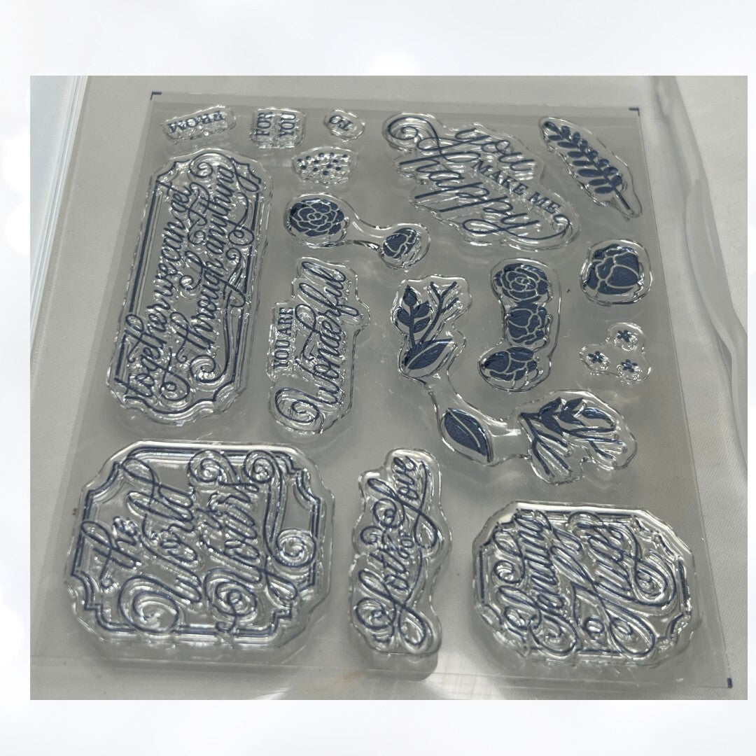 Stampin Up PERFECTLY FRAMED Greetings Sentiments Rubber Stamps