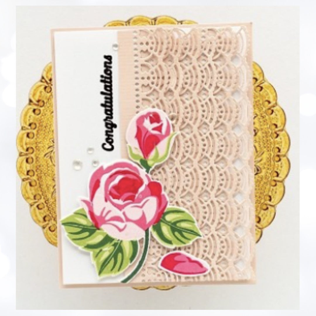 Altenew ROSY OUTLOOK Flowers Floral Roses 6x8 Rubber Stamps Dies