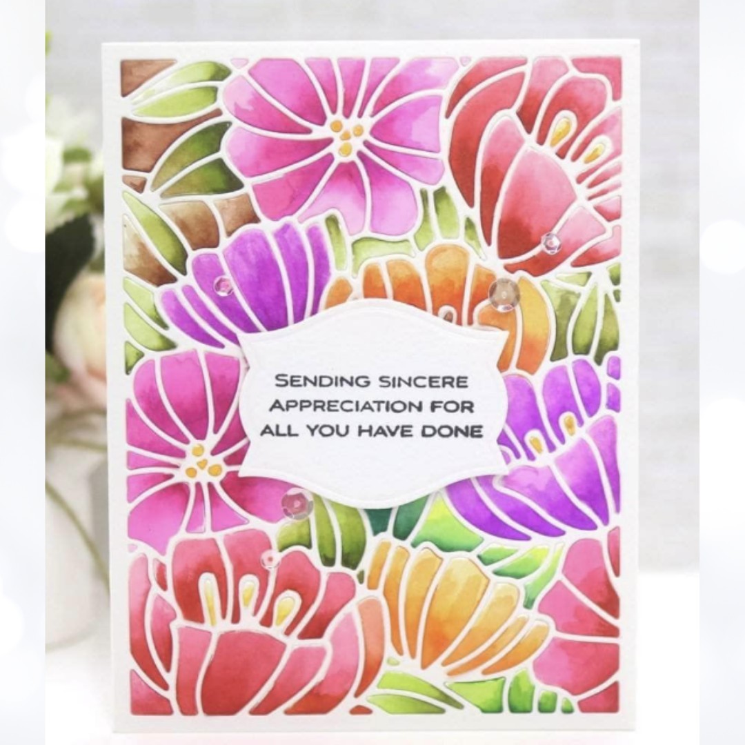 Altenew DAINTY BLOOMS Flowers Floral Background A2 Die