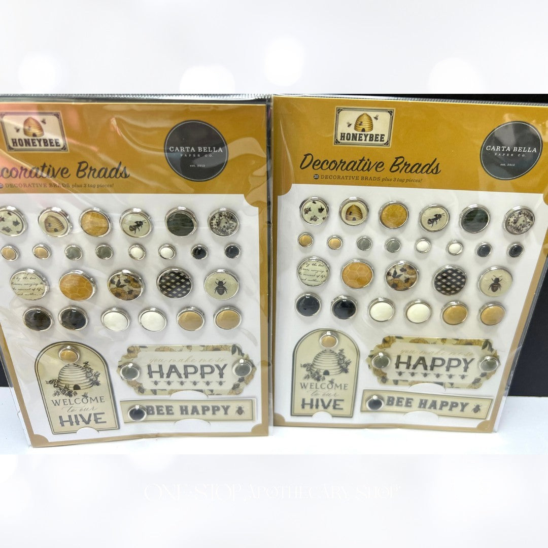 Carta Bella HONEYBEE Bee 12x12 Paper Kit Brads Ephemera Collection