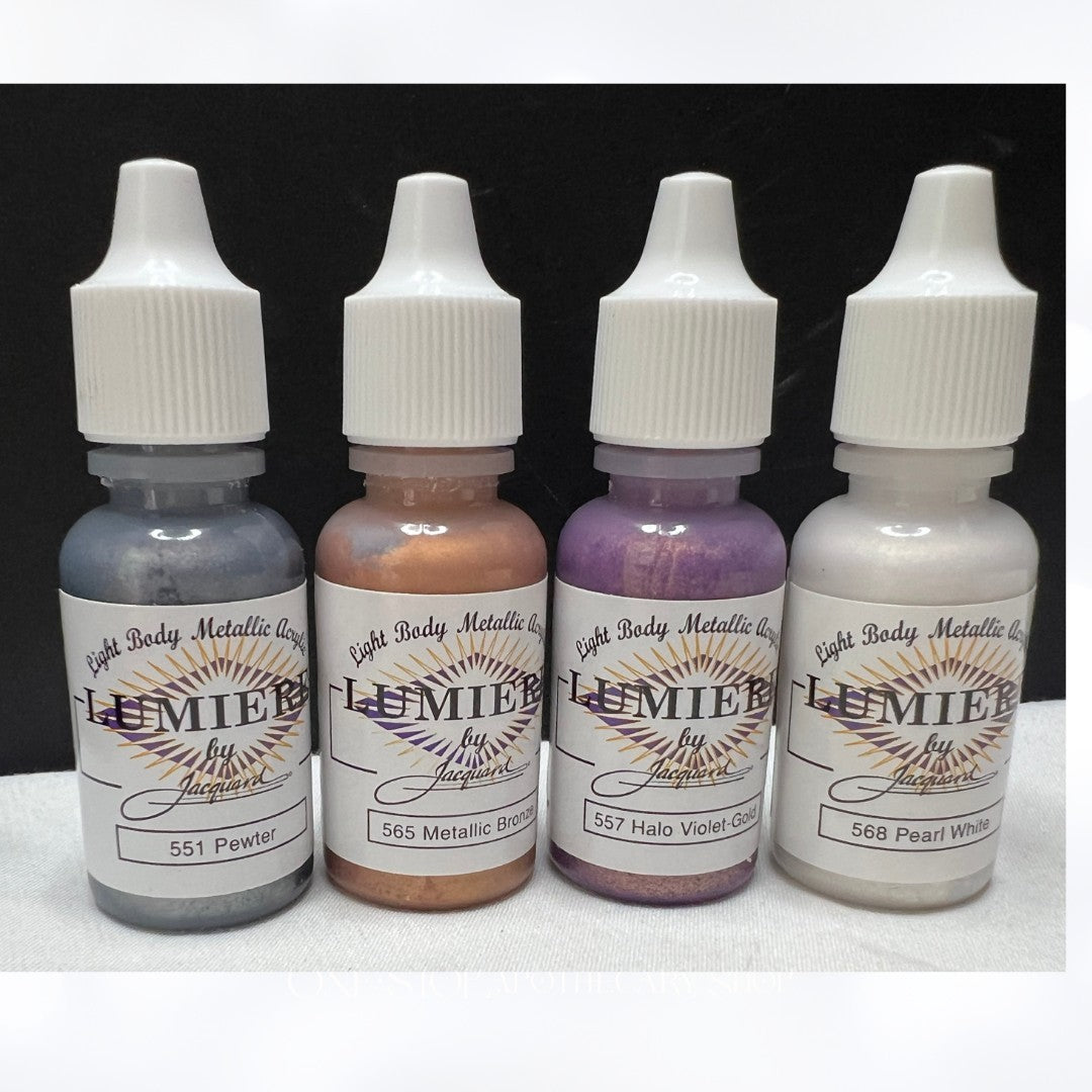 Jacquard LUMIERE Light Boday Metallic Acrylic Paint 0.5oz Lot of 8