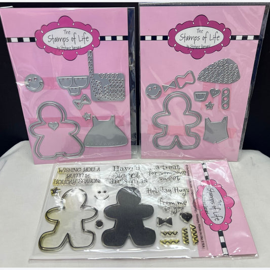 The Stamps Of Life GINGERBREAD Cookies Christmas Girl Boy Rubber Stamps Dies