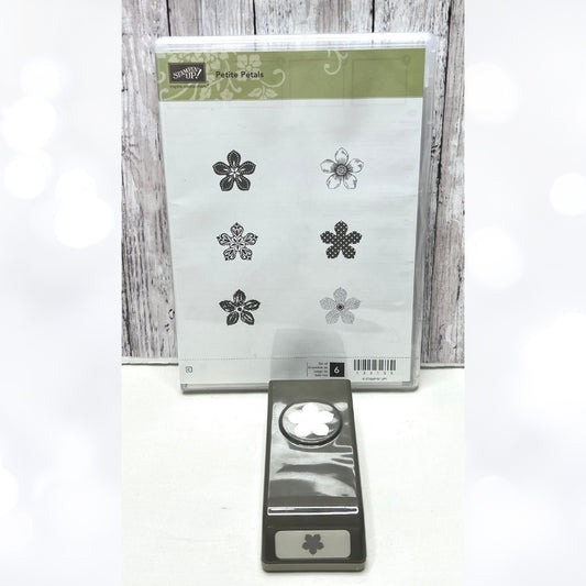 Stampin Up PETITE PETALS Flowers Rubber Stamps Punch