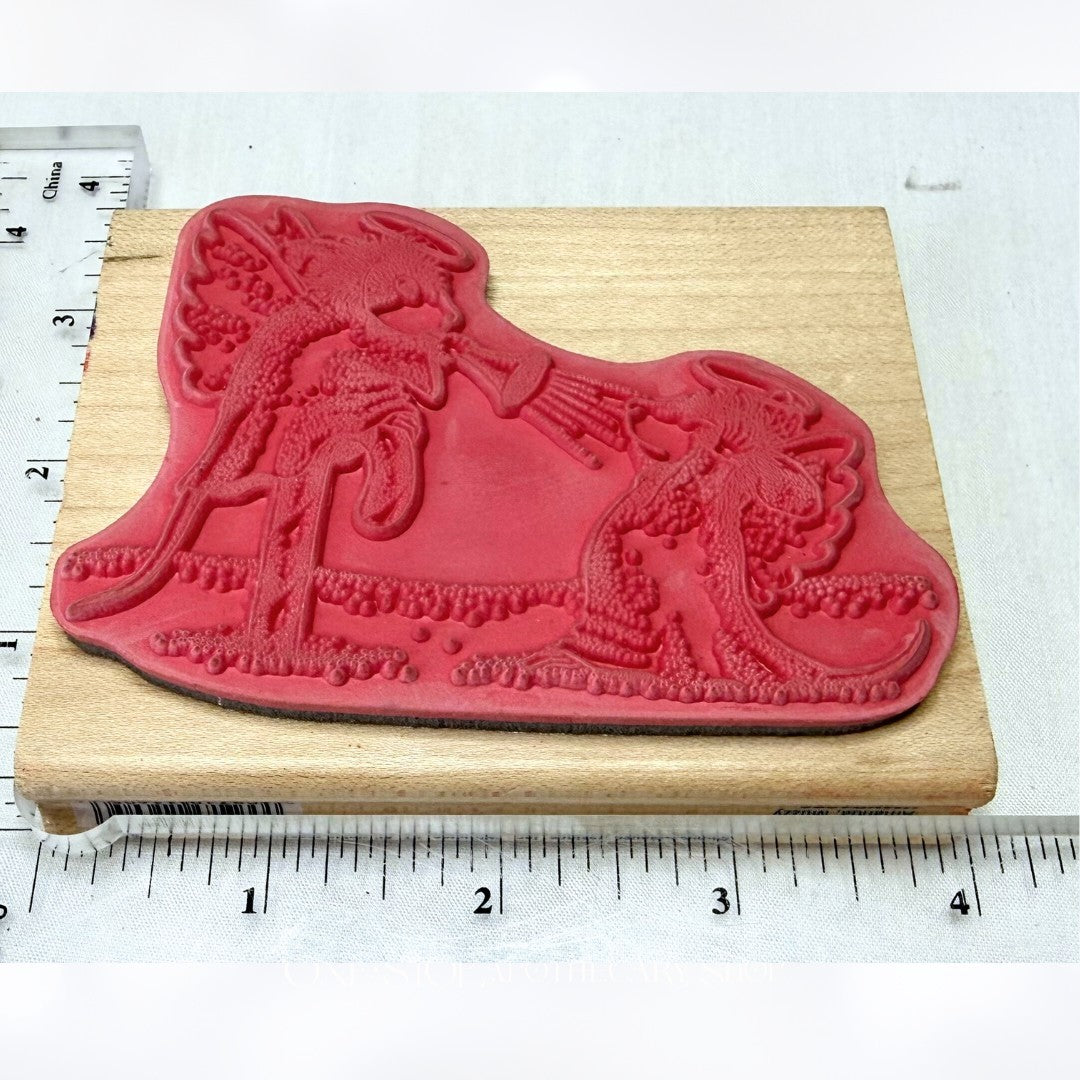 House Mouse SWEET MUSIC ANGELS Christmas Mice Rubber Stamp