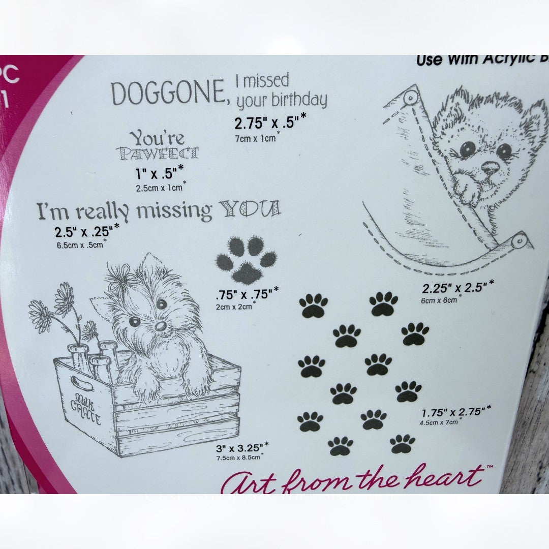 Heartfelt Creations YOU'RE PAW-FECT Dogs Puppy Rubber Stamps